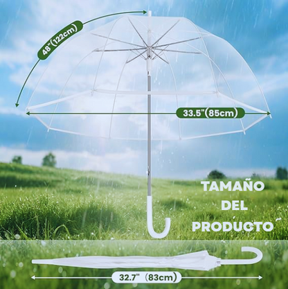 Paraguas Transparente Tipo Hongo