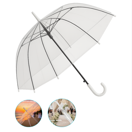 Paraguas Transparente Tipo Hongo